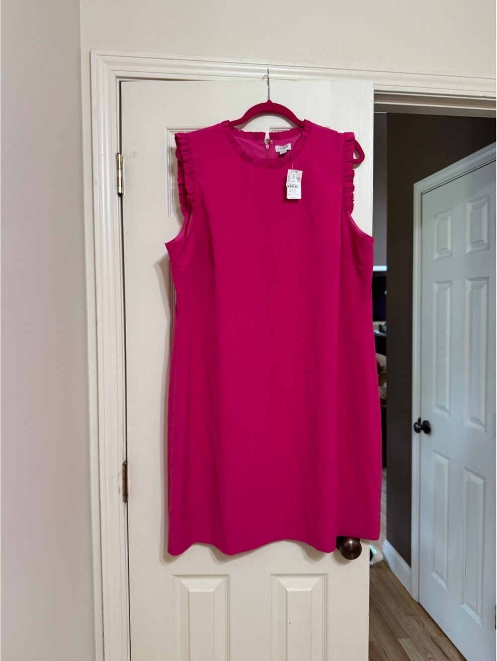 J.Crew Sleeveless Ruffle Trim Dress Pink Size 20 NWT